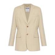 Moschino Blazer med rutmönster Beige, Dam