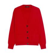 Max Mara Weekend Lyxigt Stickat Set med Kofta Red, Dam