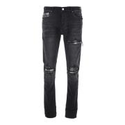 Amiri Svarta Jeans med Söndriga Detaljer Black, Herr