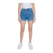 VERO MODA Blå Plain Denim Shorts med Fickor Blue, Dam