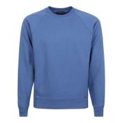 Tom Ford Stickade Crew Neck Tröjor Blue, Herr