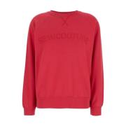 Semicouture Fuchsia Logo Crewneck Sweatshirt Bomull Kvinna Pink, Dam