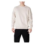 Antony Morato Vit Rund Hals Sweatshirt med Fickor White, Herr