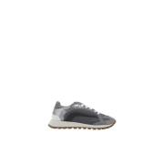 Brunello Cucinelli Mocka Läder Sneakers Kvinnor Panel Design Gray, Dam