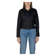 ICHI Svart V-ringad knappblazer Black, Dam