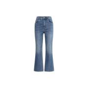 Tory Burch Flare Jeans med Femficksstil Blue, Dam