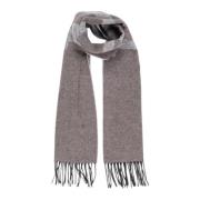 Alviero Martini 1a Classe Beige Rutigt Mönster Ylle Scarf Gray, Dam