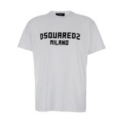 Dsquared2 Vit Logo Crewneck T-shirt Bomull Man White, Herr