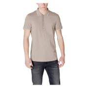 Armani Exchange Beige Pikétröja med Knappfästning Beige, Herr