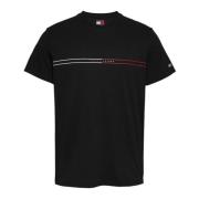 Tommy Jeans Svart Bomull T-shirt Rund Hals Kort Ärm Black, Herr