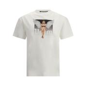 Palm Angels Kristall Pin Up Monogram T-shirt White, Herr