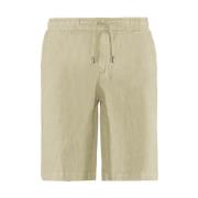 BomBoogie Bekväm Passform Linne Chino Shorts Beige, Herr