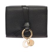 Chloé Svart Tri-Fold Plånbok med Charm Black, Dam