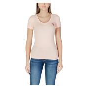 Guess Rosa V-ringad kortärmad T-shirt Pink, Dam