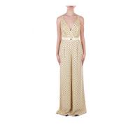 Elisabetta Franchi Fram Logo Dragkedja Byxor Yellow, Dam