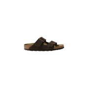 Birkenstock Brun Läder Slip-On Tofflor Brown, Herr