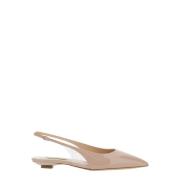 Casadei Beige Slingback Balettskor Lackläder Beige, Dam