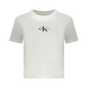 Calvin Klein Vit Bomull Monogram T-Shirt White, Dam