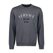 Versace Milano Broderad Tröja Gray, Herr