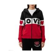 Moschino Bomull Zip-Up Sweatshirt med Logo Multicolor, Dam