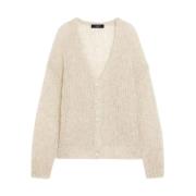 Max Mara Weekend Mysig Mohair Cardigan med V-ringning Beige, Dam