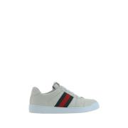 Gucci Platform Sneakers med Snøring og Skrå Bånd White, Dam