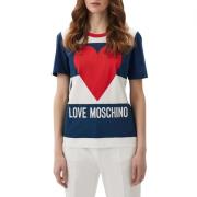 Moschino Logo Bomull T-shirt Korta ärmar Multicolor, Dam