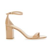 Stuart Weitzman Rosa Läder Hög Blockklack Sandaler Pink, Dam