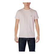 Lacoste Rosa Bomull T-shirt Rund Hals Pink, Herr