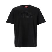 Diesel Svart T-shirt med Maxi Oval D-logotyp Black, Herr