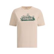 Burberry Monokrom Blommönstrad T-shirt Beige, Dam