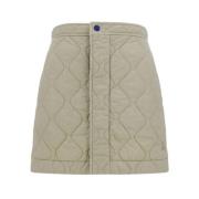 Burberry Quiltad Minikjol med Riddare Beige, Dam