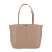 Dolce & Gabbana Rosa Logodetalj Läder Toteväska Pink, Dam