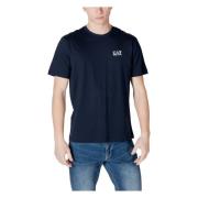 Emporio Armani EA7 Blått Tryck Kortärmad T-shirt Blue, Herr