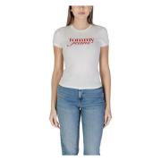 Tommy Jeans Vit Logotyp T-shirt Kortärmad White, Dam