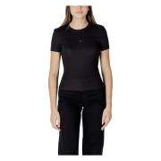 Calvin Klein Jeans Svart Rund Hals T-shirt Black, Dam