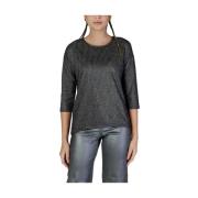 VERO MODA Glitter Bicolor Långärmad T-shirt Gray, Dam