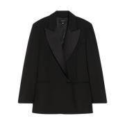 Max Mara Weekend Oversized Ylleblandning Blazer Black, Dam