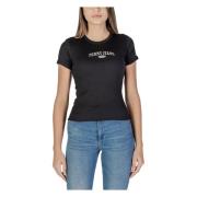 Tommy Jeans Svart Bomull Crew Neck Tee Black, Dam