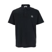 Stone Island Svart Polotröja med Logopatch Black, Herr