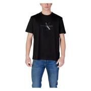 Calvin Klein Jeans Modern Tryckt Bomull T-shirt Black, Herr