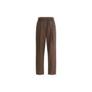 Brunello Cucinelli Bekväma bomullsbyxor med fickor Brown, Dam