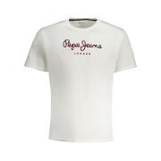 Pepe Jeans Vit Bomull Crew Neck T-Shirt White, Herr