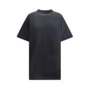 Balenciaga Vintage Oversized T-shirt med Mock Neck Black, Dam