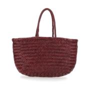 Dragon Diffusion Vävd läder Bordeaux Tote väska Red, Dam