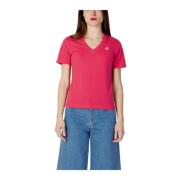 Calvin Klein Jeans Rosa V-ringad T-shirt Kort Ärm Pink, Dam