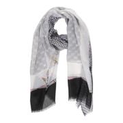 Liu Jo Elegant Tryckt Polyester Scarf Gray, Dam