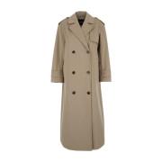 Theory Beige Trench Coat med Notched Revers Beige, Dam