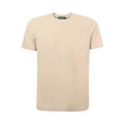 Zanone Sand Crew-neck T-shirt Slim Fit Beige, Herr