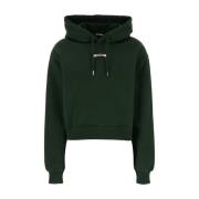 Jacquemus Grön Hoodie med Logotyp Patch i Bomull Green, Dam